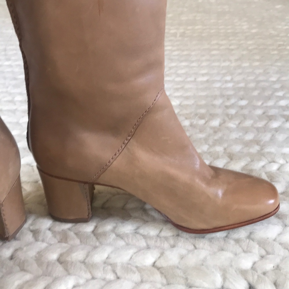 Anthropologie tan nude leather knee high boots - Picture 2 of 7